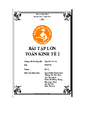 Bài Tập Lớn Môn Toán Kinh Tế 2 | Học Viện Ngân Hàng