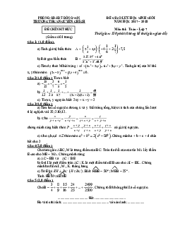 Đề giao lưu HSG Toán 7 năm 2017 – 2018 trường THCS Nguyễn Chích – Thanh Hóa