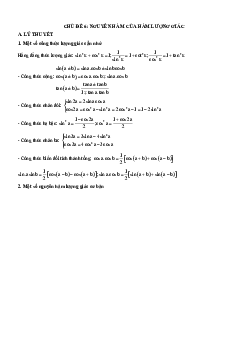 Chuyên đề trắc nghiệm nguyên hàm của hàm lượng giác Toán 12