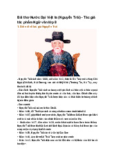 Bài thơ Nước Đại Việt ta (Nguyễn Trãi) - Tác giả tác phẩm Ngữ văn lớp 8