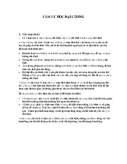Tâm lý học đại cương