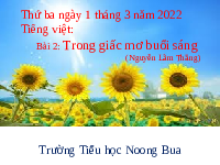 Giáo án điện tử Tiếng Việt 1 Chủ đề 7 Bài 2 Kết nối tri thức: Trong giấc mơ buổi sáng