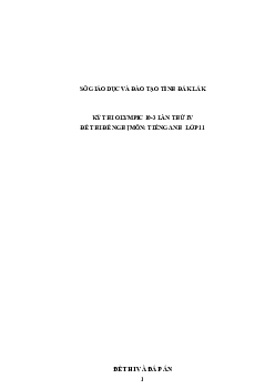 Đề thi Olympic 10 tháng 3 lần thứ 3 môn Tiếng Anh năm 2019 môn Tiếng Anh 11 THPT Nguyễn Thái Bình