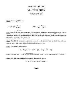 Đề thi thử Vi tích phân