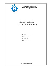 Tiểu luận cuối môn Dịch tự chọn (Văn học) - Khoa tiếng trung | Đại học Mở Hà Nội