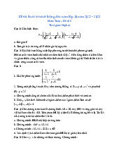 Đề thi khảo sát chất lượng đầu năm môn Toán lớp 10 năm học 2022 - 2023 - Đề số 5