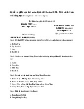 Bộ đề thi giữa học kì 1 môn Lịch sử 10 năm 2024 - 2025 sách Chân trời sáng tạo