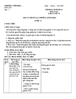 Giáo án Toán 2 sách Cánh diều (Cả năm) | Tuần 9