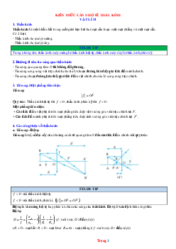 Các kiến thức cần nhớ về thấu kính Lý 11