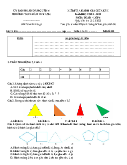 Đề giữa kỳ 1 Toán 6 năm 2023 – 2024 trường THCS Đào Duy Anh – TP HCM