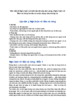 Văn mẫu 8 Nghị luận về một vấn đề của đời sống | Nghị luận về Bảo vệ rừng là bảo vệ cuộc sống của chúng ta