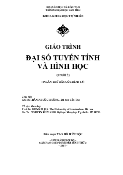 Giáo trình đại số tuyến tính và hình học