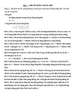 Các dạng bài tập tự luận động học chất điểm vật lí 10 .