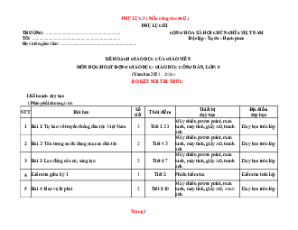 Phụ Lục 3 môn học GDCD lớp 8-KNTT năm 2023-2024