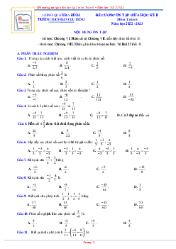 Đề cương giữa kỳ 2 Toán 6 năm 2022 – 2023 trường THCS Phan Chu Trinh – Hà Nội