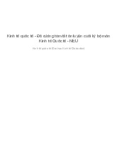 Kinh tế Quốc tế - Ôn tập Tóm tắt Cuối kỳ - NEU