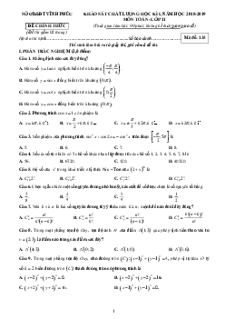 Đề KSCL học kỳ 1 Toán 11 năm học 2018 – 2019 sở GD và ĐT Vĩnh Phúc
