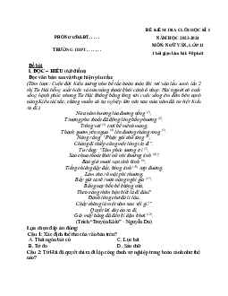 Đề thi học kì 1 môn Ngữ văn 11 năm 2023 - 2024 sách Cánh diều | đề 4