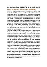 Lợi tức hoạt động (OPERATING INCOME) là gì ?