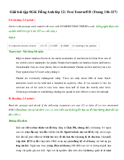 Giải bài tập SGK Tiếng Anh lớp 12: Test Yourself D (Trang 116-117)