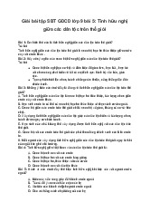 Giải bài tập SBT GDCD lớp 9 bài 5: Tình hữu nghị giữa các dân tộc trên thế giới