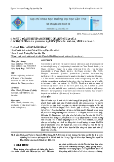 Các yếu tố ảnh hưởng đến hiệu quả kỹ thuật của các hộ trồng lúa Jasmine tại An Giang