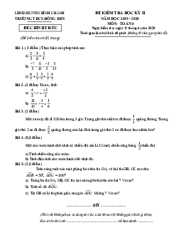 Đề thi học kì 2 Toán 6 năm 2019 – 2020 trường THCS Đồng Đen – TP HCM