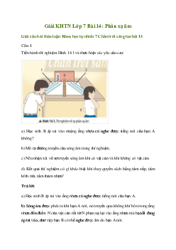 Giải Khoa học tự nhiên 7 Bài 14: Phản xạ âm | Chân trời sáng tạo