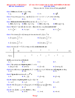 Đề Minh Họa Môn Toán 2022 Bộ GD&ĐT Có Đáp Án Và Lời Giải Chi Tiết