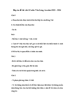 Đề thi vào 10 môn Ngữ văn năm 2023 - 2024 sở GD&ĐT Long An