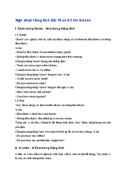 Ngữ pháp unit 3 lớp 10 On Screen | Friends Global