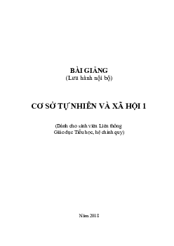 Bài giảng Cơ sở tự nhiên và xã hội 1 | Đại học Gia Định