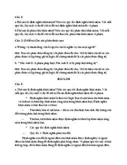 Bài tập tự luận học phần Xã hội học pháp luật