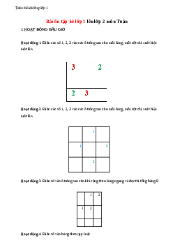 Bài ôn tập hè lớp 1 lên lớp 2 môn Toán