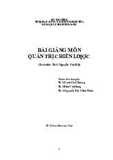 Giáo trình Quản Trị Chiến Lược - Môn QTCB102 - Nội Dung Chi Chi Tiết