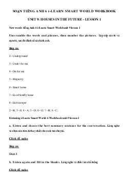 Sách bài tập tiếng Anh lớp 6 Unit 9 Lesson 1 - Smart World