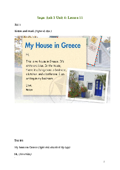 Tiếng Anh lớp 3 Unit 4: Lesson 11 trang 74 Explore Our World