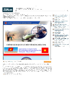 Chính sách quản lý hàng hóa xuất nhập khẩu - Tài liệu chi tiết | Môn Đại lý giao nhận và khai báo hải quan - Đại học Sư phạm Kỹ thuật Thành phố Hồ Chí Minh