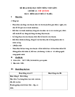 Chủ đề 23: Tết quê em | Bài 4 | Giáo án Tiếng Việt 1 bộ sách Chân trời sáng tạo