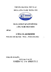 Báo cáo Bài tập lớn Cita classroom môn Công nghệ phần mềm | Trường Đại học Thủy Lợi