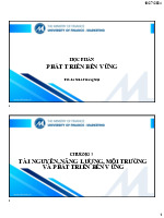 Lý thuyết chương 3 môn Phát triển bền vững | Đại học Kinh tế Thành phố Hồ Chí Minh