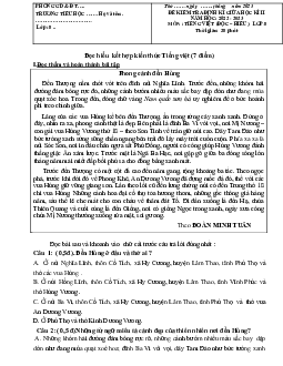 Đề thi giữa học kì 2 môn Tiếng Việt lớp 5 - Đề 4