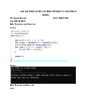 Bài tập thực hành môn Cấu trúc dữ liệu - Giải thuật | Học viện Công Nghệ Bưu Chính Viễn Thông