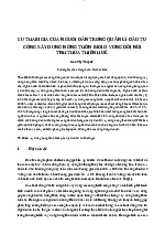 Sự tham gia của người dân trong quản lý đầu tư  Công xây dựng nông thôn mới ở vùng đồi núi  Tỉnh thừa thiên huế môn Quản lý kinh tế nhà nước  | Học viện Nông nghiệp Việt Nam