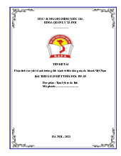 BÀI TIỂU LUẬN KẾT THÚC HỌC PHẦN | Học viện Hành chính Quốc gia