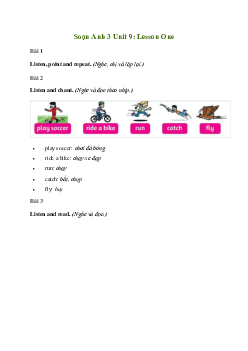 Giải Tiếng Anh lớp 3 Unit 9: Lesson One | Family and Friends