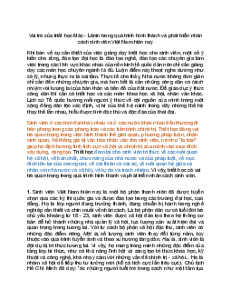 Vai trò của triết học Mác - Lênin trong quá trình hình thành và phát triển nhân cách sinh viên Việt Nam hiện nay | Đại học Mỹ thuật Công nghiệp