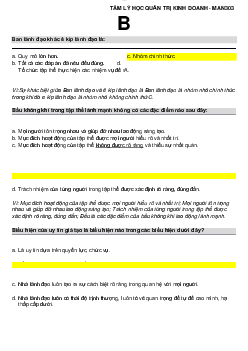 Đề cương câu hỏi trắc nghiệm ôn tập môn Tâm lý học quản trị kinh doanh có đáp án | Học viện Công nghệ Bưu chính Viễn thông