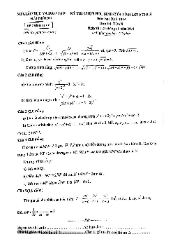 Đề thi chọn HSG tỉnh Toán 9 THCS năm 2018 – 2019 sở GD&ĐT Hải Dương
