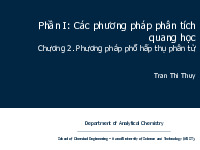 Chương 2. Phương pháp phổ hấp thụ phân tử | Bài giảng môn Phân tích bằng công cụ | Đại học Bách khoa hà nội
